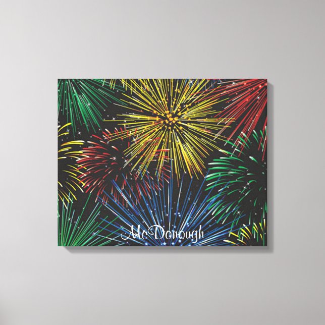 Lienzo Fuegos artificiales en el cielo (Anverso)