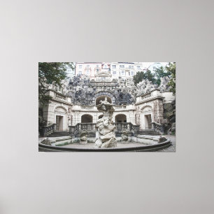 Lienzo Fuente con estatua de Neptuno en Praga