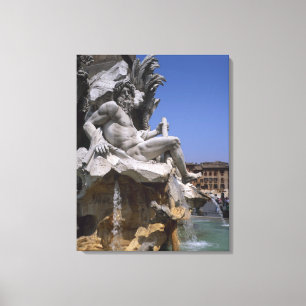Lienzo Fuente de los Cuatro Ríos, Piazza Navona, Roma,