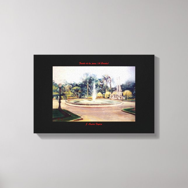 Lienzo Fuente de los peces (A Coruña) (Anverso)