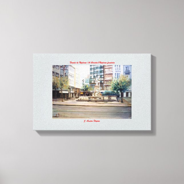 Lienzo Fuente de Neptuno (A Coruña)/Neptune fountain (Anverso)