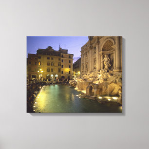 Lienzo Fuente de Trevi de noche, Roma, Lazio, Italia