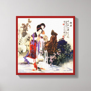 Lienzo Fuente del dragón 36" x 12", 1,5", sencilla