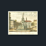 Lienzo Fuente italiana en la plaza del pueblo por Falda<br><div class="desc">Este trabajo del artista y arquitecto italiano Giovanni Battista Falda muestra una encantadora plaza de la ciudad con una sorprendente fuente en el medio. ¡Pon un poco de la vieja Roma en tu casa con esta pintura!</div>