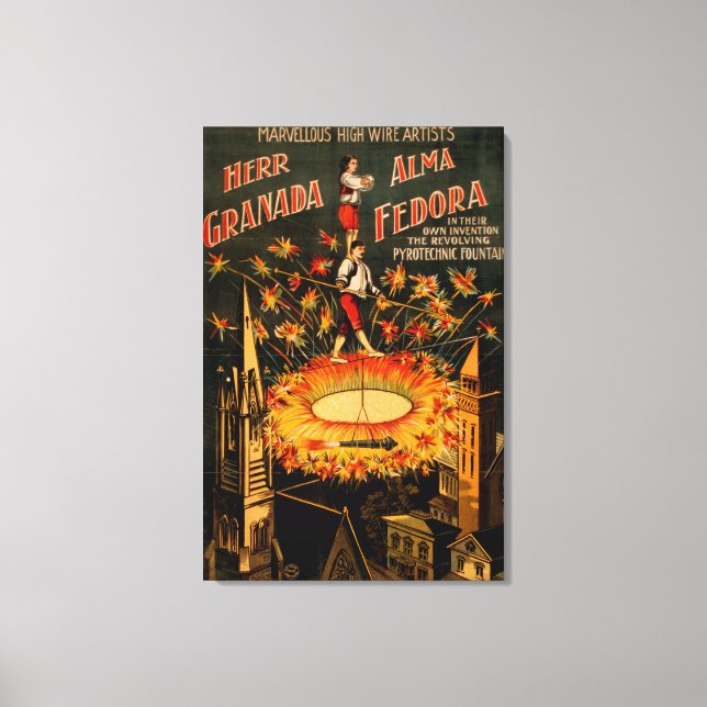 Lienzo Fuente pirotécnica revolucionaria de alta alambre (Anverso)
