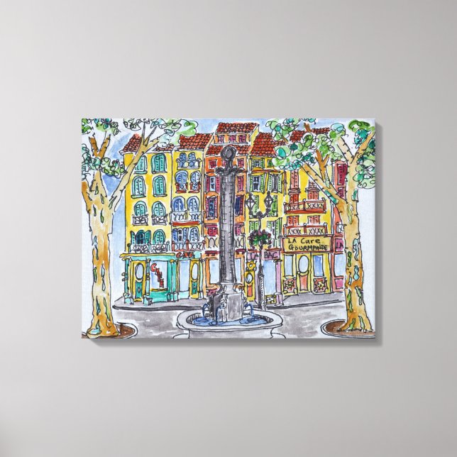 Lienzo Fuente Plaza del Hotel de Ville (Anverso)