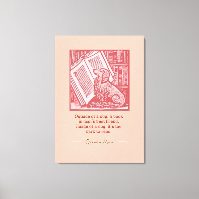 Lienzo Fuera de un perro - Cita de Groucho Marx (Anverso)