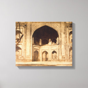 Lienzo Fuera del Taj Mahal, ilustrado probablemente en el