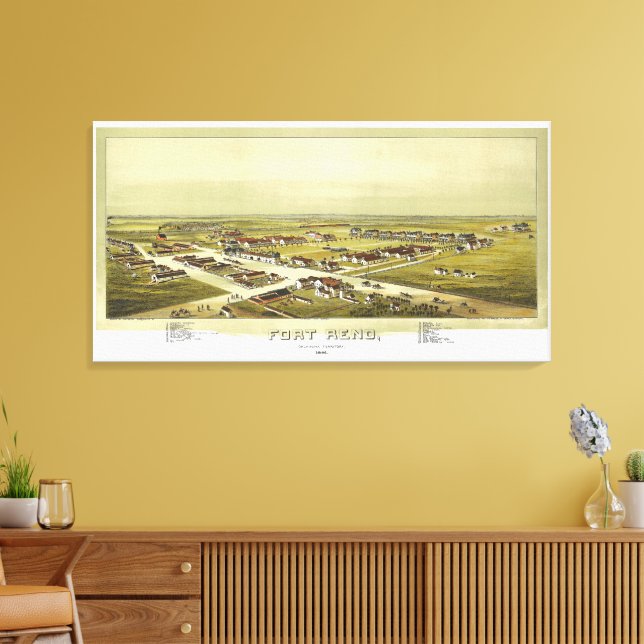 Lienzo Fuerte Reno Territorio de Oklahoma 1891 Litografía (Insitu (Sala de estar))