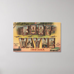 Lienzo Fuerte Wayne, Indiana - escenas grandes de la