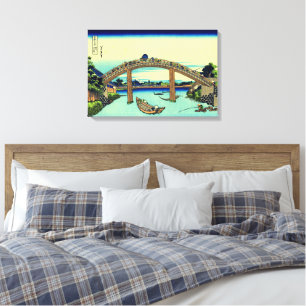 Lienzo Fuji bajo el puente Mannen en Fukagawa Hokusai 