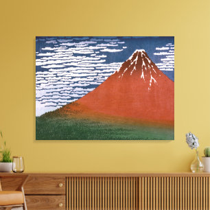 Lienzo Fuji Rojo, El Volcán Aka Fujiyama Katsushika Hokus