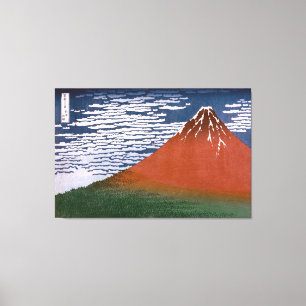 Lienzo Fuji Rojo, El Volcán Aka Fujiyama Katsushika Hokus