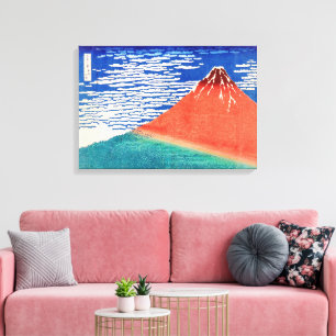 Lienzo Fuji rojo   Hokusai  