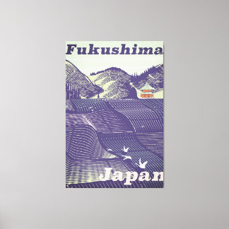 Lienzo Fukushima, cartel vintage de viaje japonés