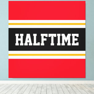 Lienzo Fun Athletic Bright Red HALFTIME Stripes