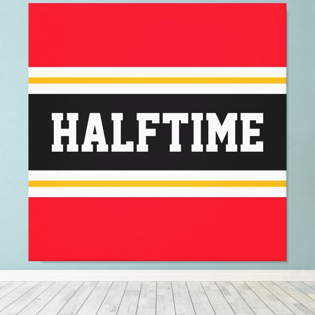 Lienzo Fun Athletic Bright Red HALFTIME Stripes (Insitu (piso de madera))