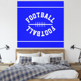 Lienzo Fun Athletic FOOTBALL White Stripes On Royal Blue
