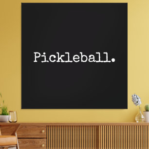 Lienzo Fun Black Retro White Text Pickball (Extracto de b