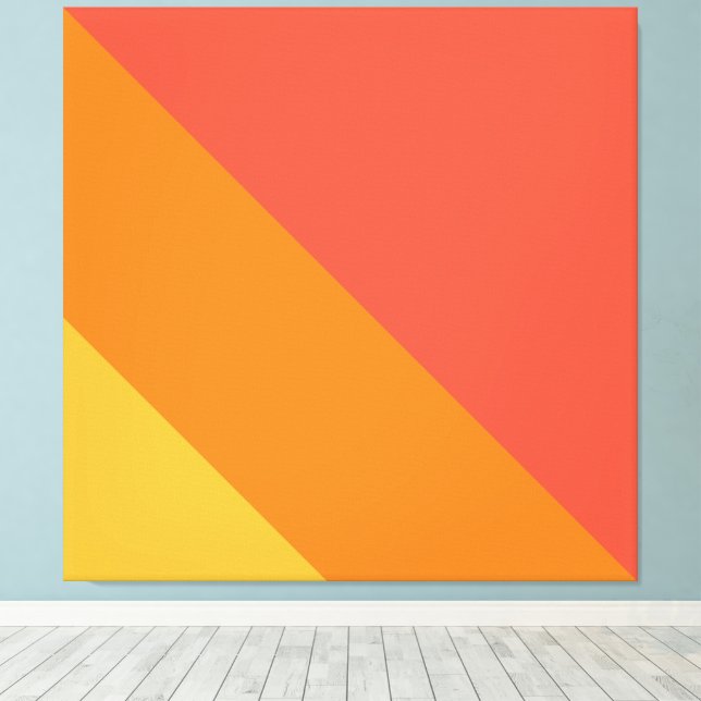 Lienzo Fun Bright Bold Retro Naranja Rayas de Carreras Am (Insitu (piso de madera))