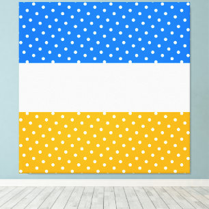 Lienzo Fun Bright Doted Blue Yellow Naranja White Stripes