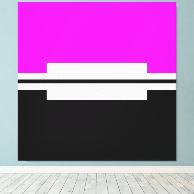 Lienzo Fun brillante trópico rosa negro blanco bloques de (Insitu (piso de madera))