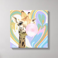 Fun Bubblegum Bearing Giraffe Liquid Swirl Blue