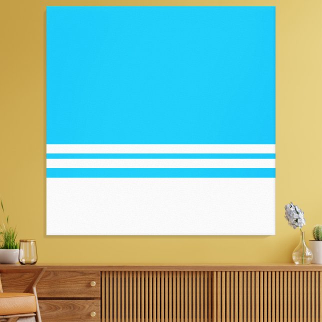 Lienzo Fun Moda Brillante cielo azul Base Blanca Bandas d (Insitu (Sala de estar))