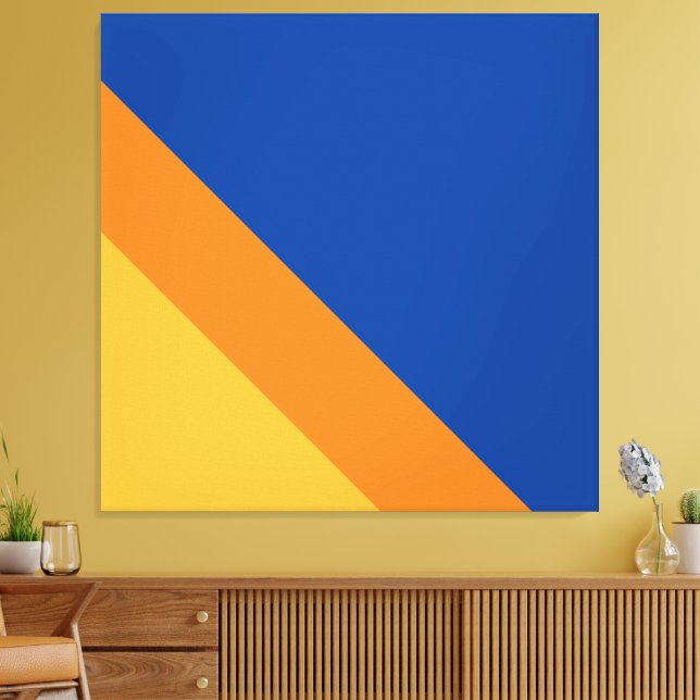 Lienzo Fun Royal Navy Naranja azul franjas de Carreras am (Insitu (Sala de estar))