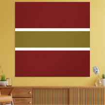 Fun Sporty Golden Olive Bold Red White Stripes
