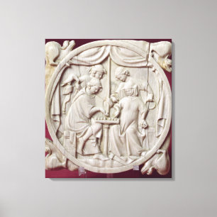 Lienzo Funda espejo que representa un juego de ajedrez, c