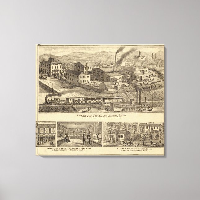 Lienzo Fundición de Steubenville y obras de máquinas (Anverso)