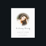 Lienzo Funeral De La Foto En El Recuerdo Amado Keepsake<br><div class="desc">Este diseño imprimió Photo Funeral In Loving Memory Memorial Keepsake Canvas Print que se puede personalizar con tu texto. Haga clic en el botón "Personalizar" y utilice nuestra herramienta de diseño para modificar esta plantilla. Visita la tienda de Diseño de Arte Gráfico para ver otros productos que coincidan con este...</div>