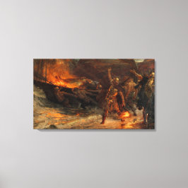 Lienzo Funeral de un vikingo (por Frank Dicksee)