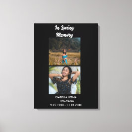 Lienzo Funeral Moderno Memorial Personalizado con 2 Fotos