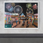 Lienzo Funfair en la pintura nocturna de Alfred Fox<br><div class="desc">Imagen de tela de Funfair en pintura nocturna de Alfred Fox.</div>