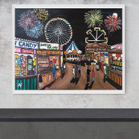 Funfair en la pintura nocturna de Alfred Fox