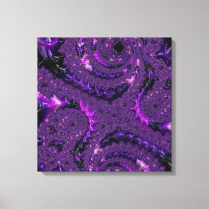 Lienzo Funky Bold Boho Purple Digital Resumen Fractal