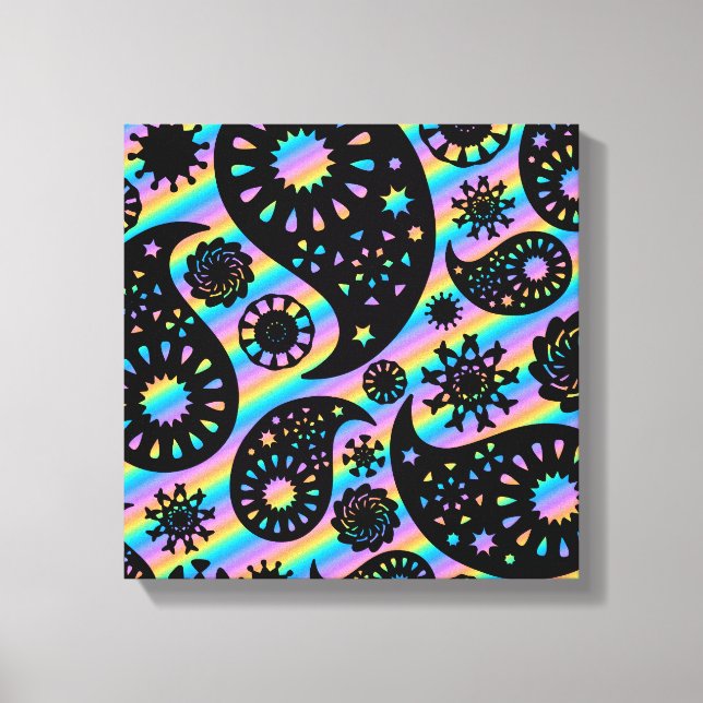 Lienzo Funky Paisley Design. (Anverso)