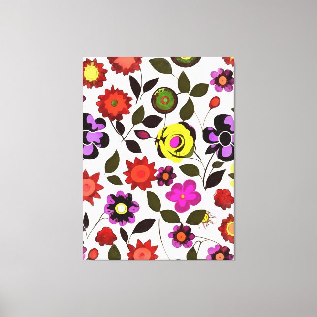 Lienzo Funky Spring Flowers Seventin Style (Anverso)