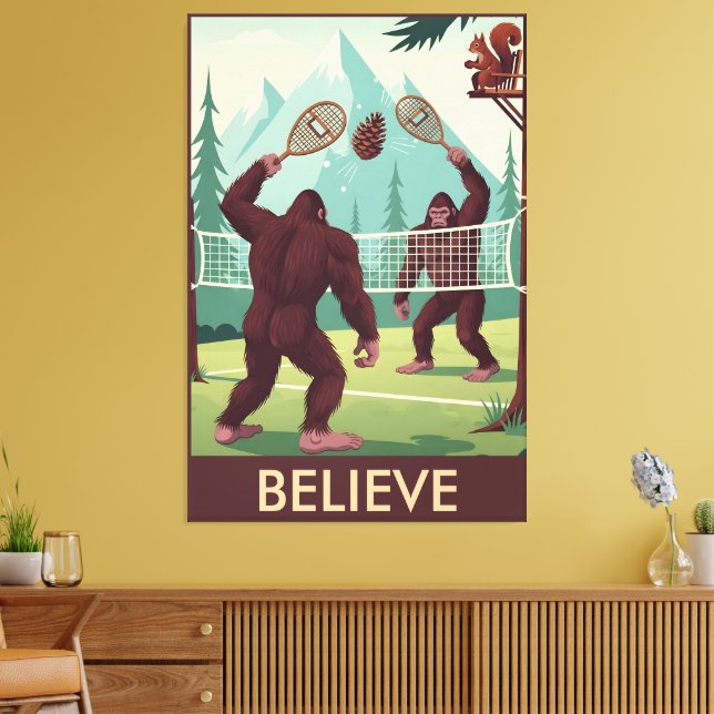 Lienzo Funny Bigfoot believe (Insitu (Sala de estar))