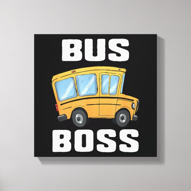 Lienzo Funny Bus Boss School Bus Driver (Anverso)