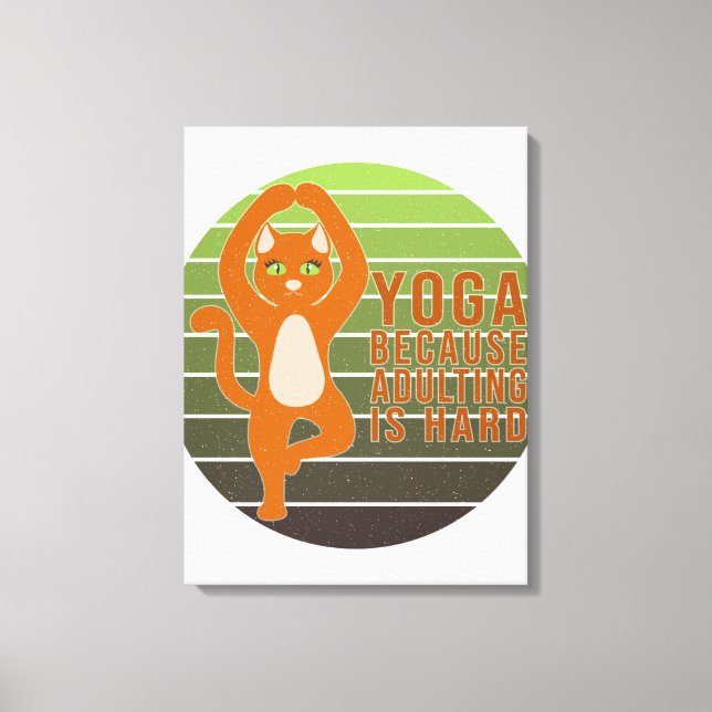 Lienzo Funny cute cat doing yoga. funny yoga design (Anverso)