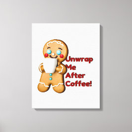 Lienzo Funny Gingerbread Navidades Coffee Canvas Wall Art