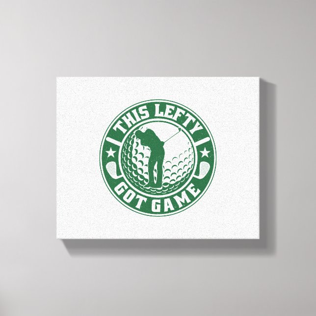 Lienzo Funny Jugador De Golf A Mano Izquierda (Anverso)