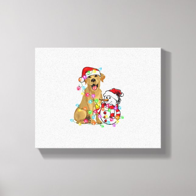 Lienzo Funny Labrador Perro Navidades Tee Snowman Xmas Li (Anverso)