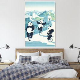 Lienzo Funny Pandas in China