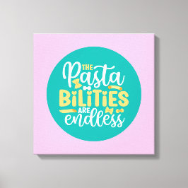 Lienzo Funny Pasta Pun Pastel Kitchen Typography Art