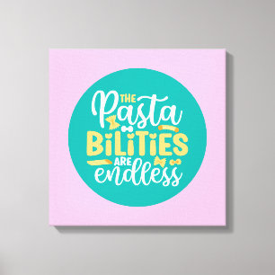 Lienzo Funny Pasta Pun Pastel Kitchen Typography Art