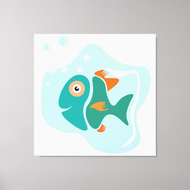 Lienzo Funny Pescado Elegante (Anverso)